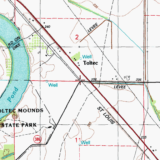 Topographic Map of Toltec, AR