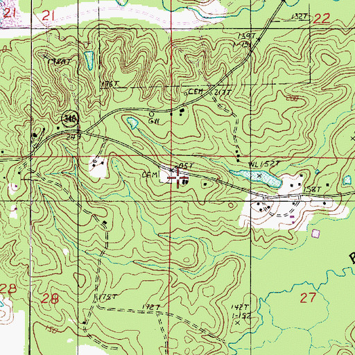 Topographic Map of Saint Marys Church, LA
