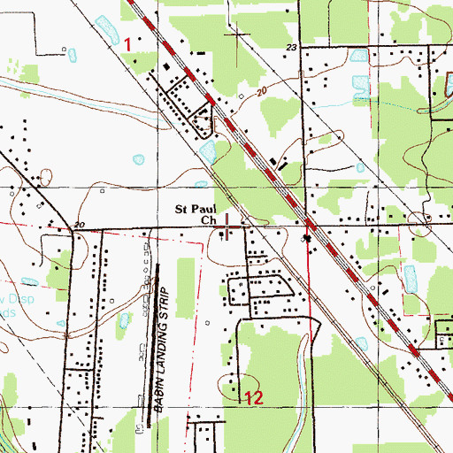 Topographic Map of Saint Paul Church, LA