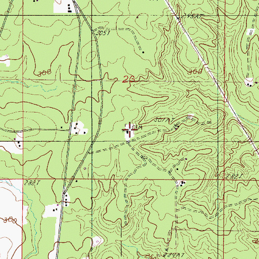 Topographic Map of Saint Pauls Church, LA