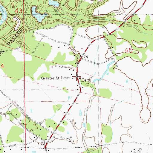 Topographic Map of Greater Saint Peter Church, LA