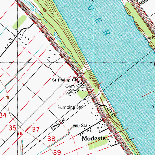 Topographic Map of Saint Phillip Baptist Church, LA