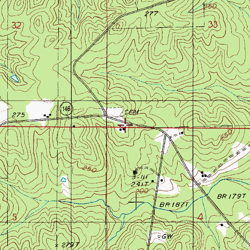 Topographic Map of Saint Rest Baptist Church, LA