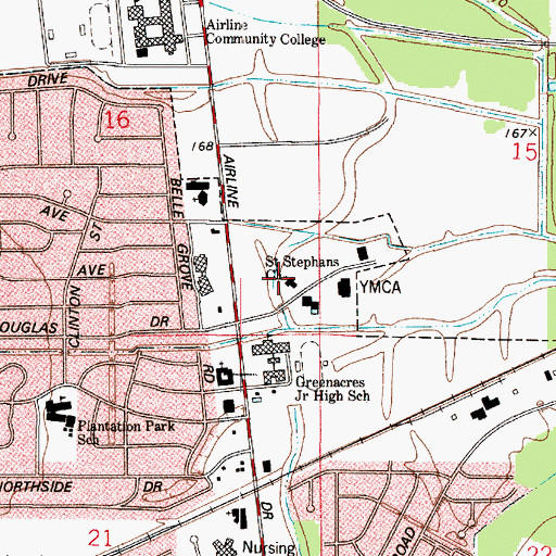 Topographic Map of Saint Stephens United Methodist Church, LA