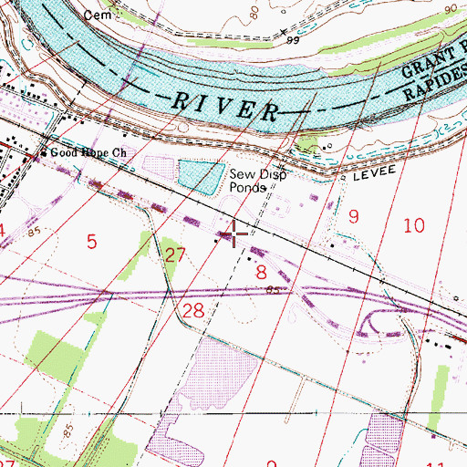 Topographic Map of Saint Thomas Church (historical), LA