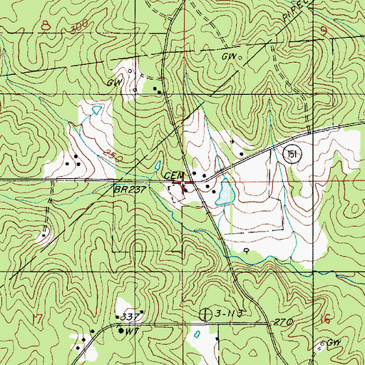 Topographic Map of Salem United Methodist Church, LA
