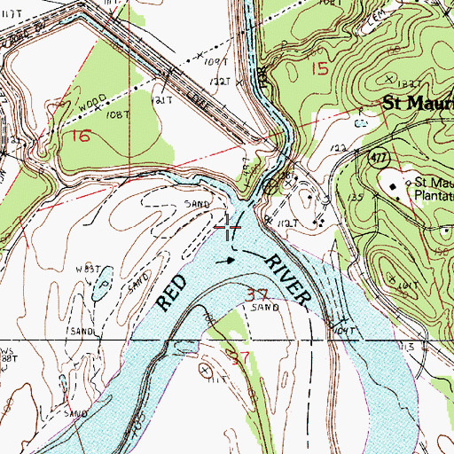 Topographic Map of Saline Bayou, LA