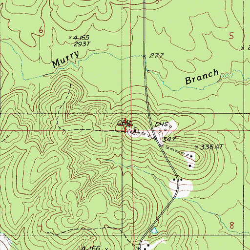 Topographic Map of Saline Baptist Church, LA
