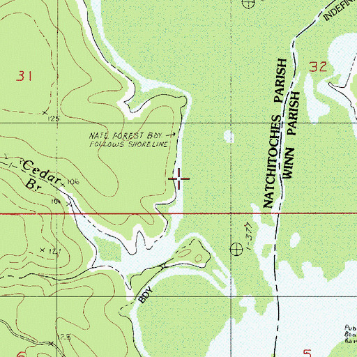 Topographic Map of Saline Lake, LA