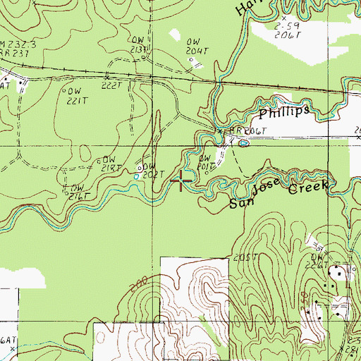 Topographic Map of San Jose Creek, LA
