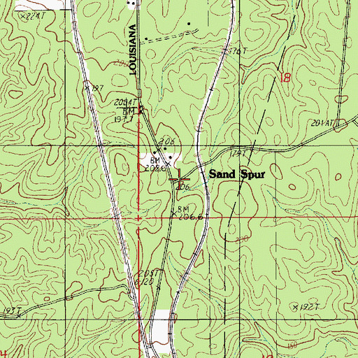 Topographic Map of Sand Spur, LA