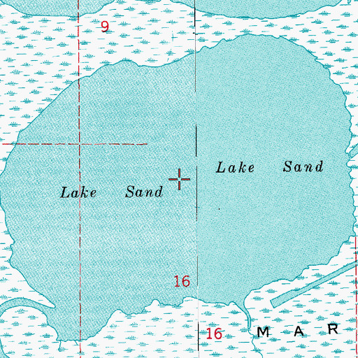 Topographic Map of Lake Sand, LA