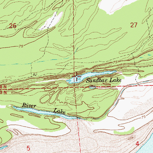 Topographic Map of Sandbar Lake, LA