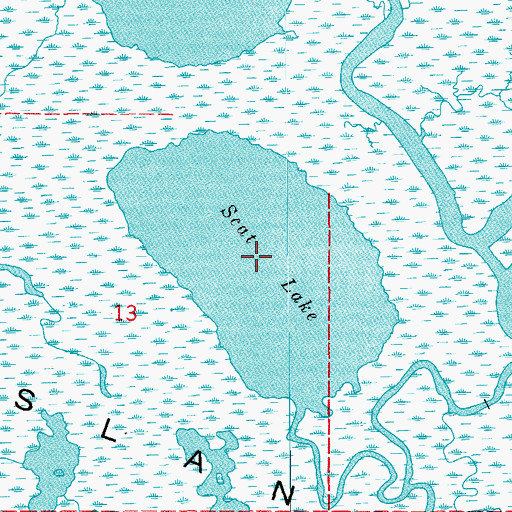 Topographic Map of Scat Lake, LA