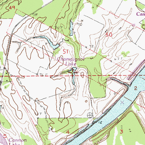 Topographic Map of Champignol Lake, LA