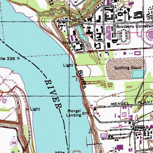Topographic Map of Scott Bluffs, LA