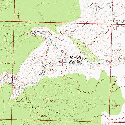 Topographic Map of Harding Spring, AZ