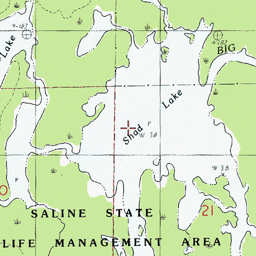 Topographic Map of Shad Lake, LA