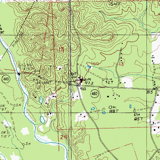 Topographic Map of Shady Grove Church, LA