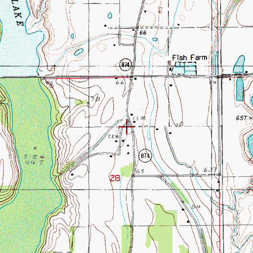 Topographic Map of Shady Grove Baptist Church, LA