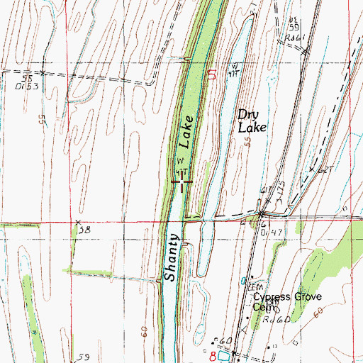 Topographic Map of Shanty Lake, LA