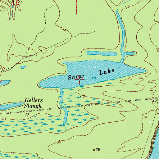 Topographic Map of Shaw Lake, LA