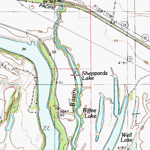 Topographic Map of Sheppards Lake, LA