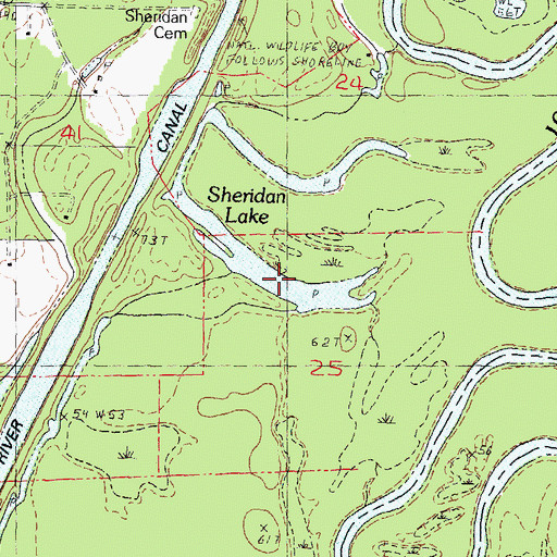 Topographic Map of Sheridan Lake, LA