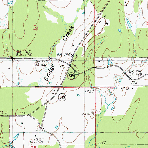 Topographic Map of Shiloh Methodist Church, LA