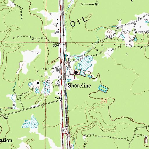 Topographic Map of Shoreline, LA