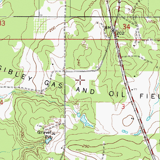 Topographic Map of Sibley Gas and Oil Field, LA