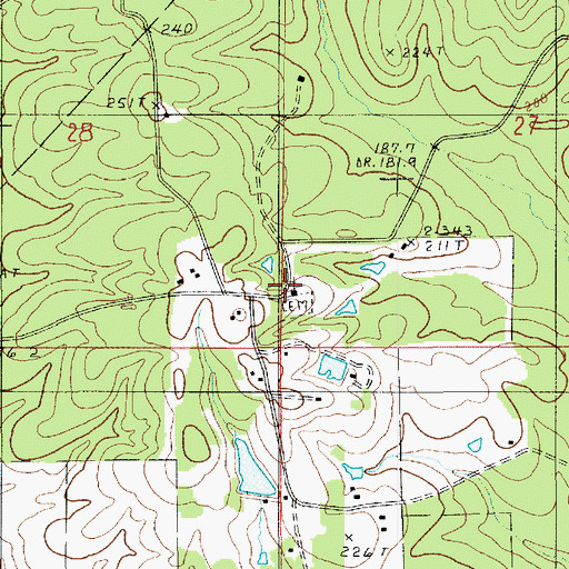 Topographic Map of Siloam Springs Methodist Church, LA