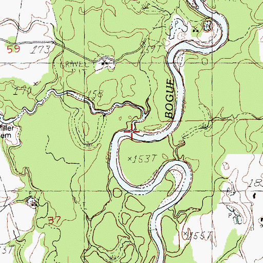 Topographic Map of Silver Creek, LA