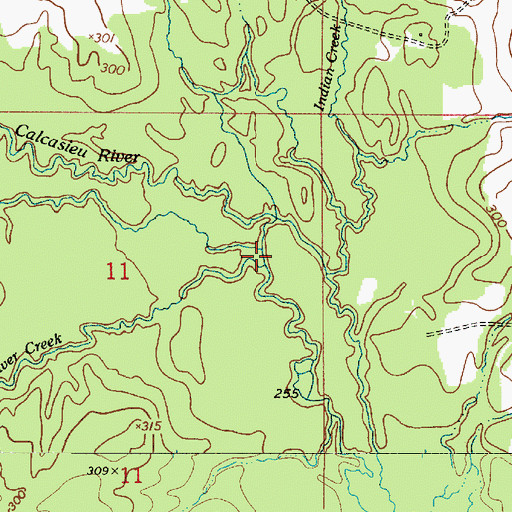 Topographic Map of Silver Creek, LA
