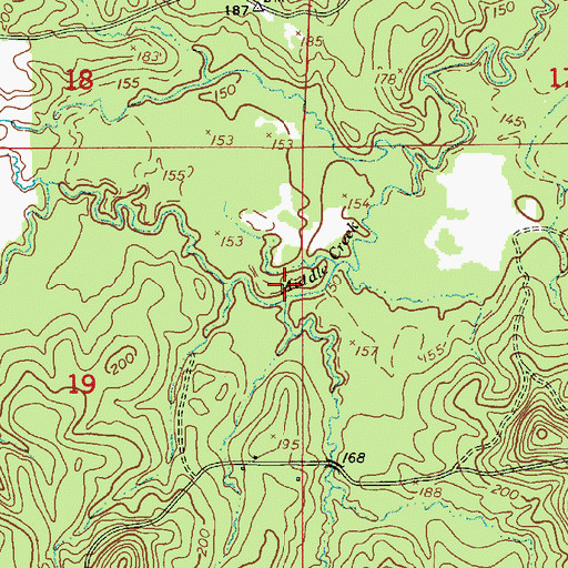 Topographic Map of Simmons Creek, LA