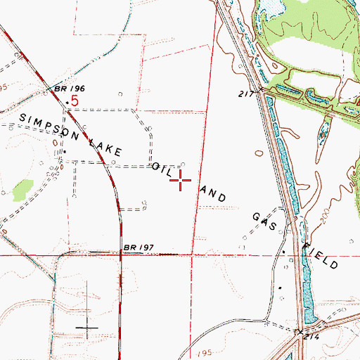 Topographic Map of Simpson Lake Oil and Gas Field, LA