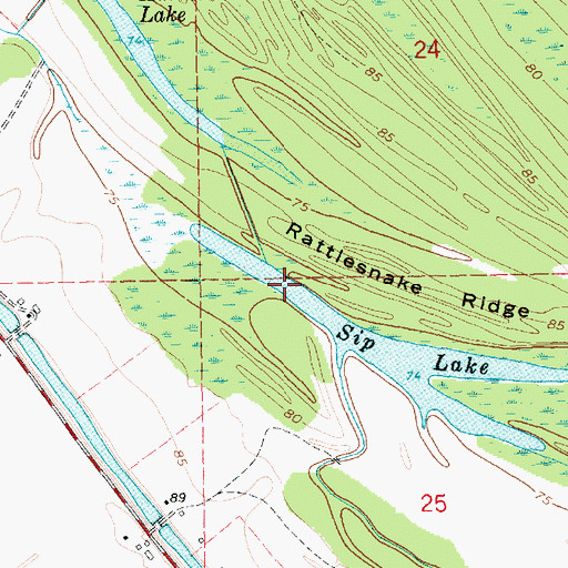 Topographic Map of Sip Lake, LA