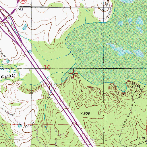 Topographic Map of Siphorien Bayou, LA