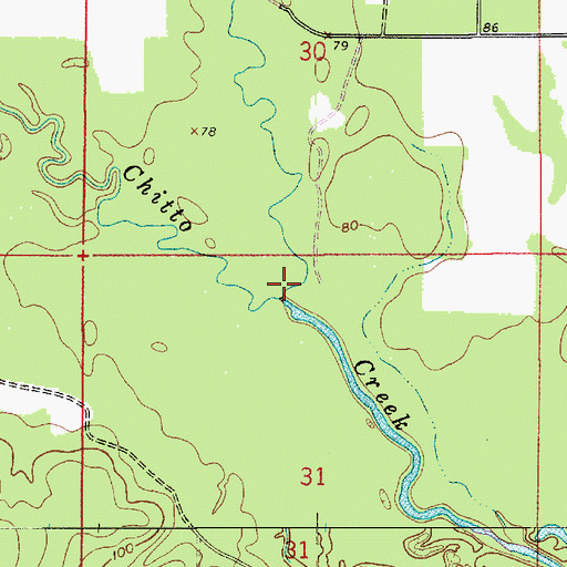 Topographic Map of Sixmile Creek, LA