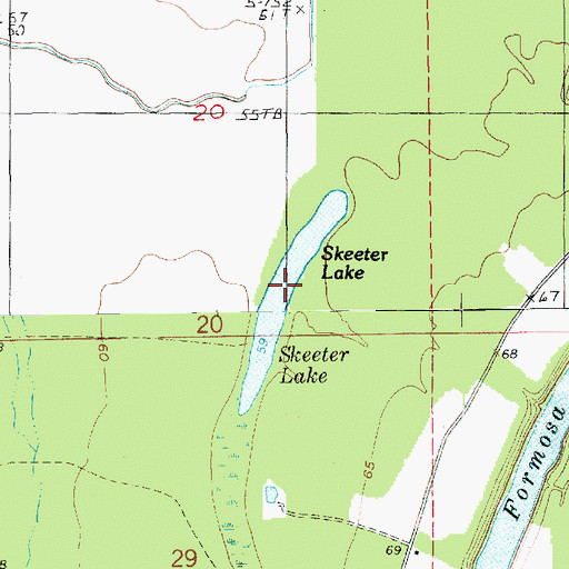 Topographic Map of Skeeter Lake, LA