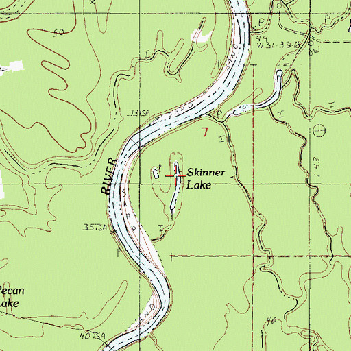 Topographic Map of Skinner Lake, LA