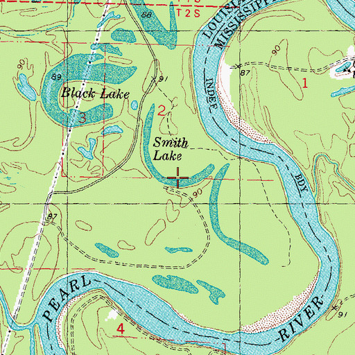 Topographic Map of Smith Lake, LA