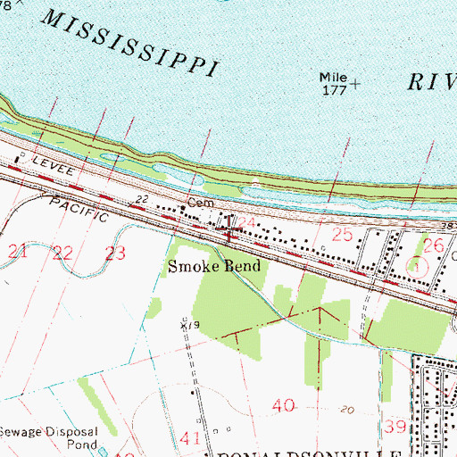 Topographic Map of Smoke Bend, LA