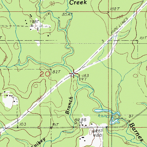 Topographic Map of Snikey Branch, LA