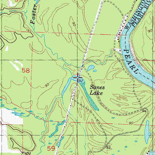 Topographic Map of Sones Lake, LA