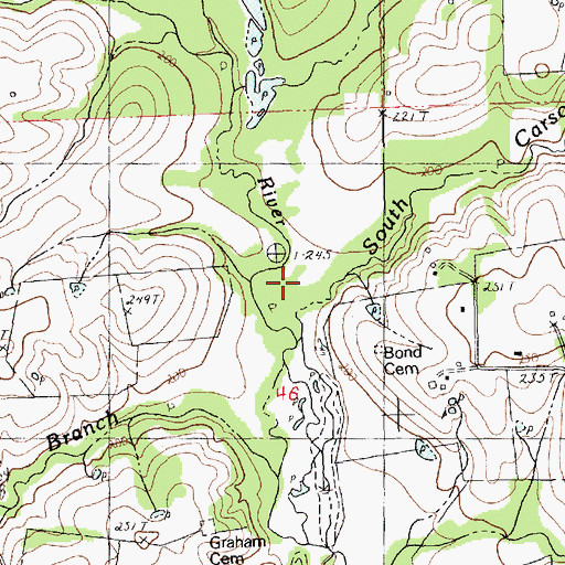 Topographic Map of South Carson Creek, LA