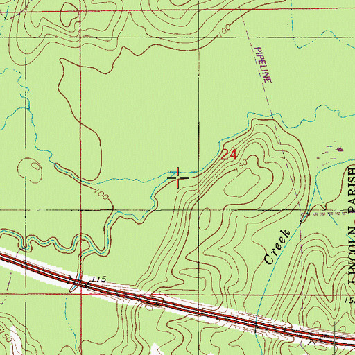 Topographic Map of South Choudrant Creek, LA