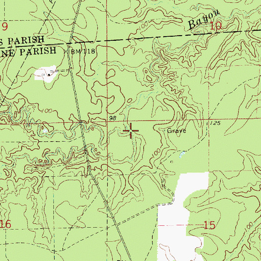 Topographic Map of South Prong Bayou Cocodrie, LA