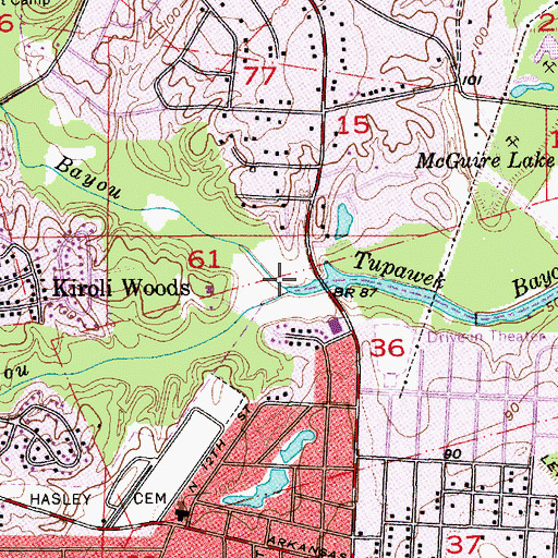 Topographic Map of South Tupawek Bayou, LA