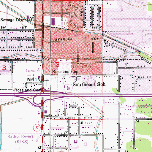 Topographic Map of W T Henning Elementary School, LA